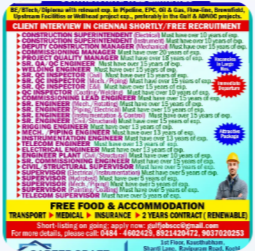 CLIENT INTERVIEW IN CHENNAI FOR GALFAR ENGINEERING, UNITED ARAB EMIRATES – FREE RECRUITMENT –