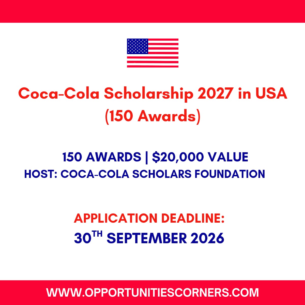 Coca-Cola Scholarship 2027 in USA