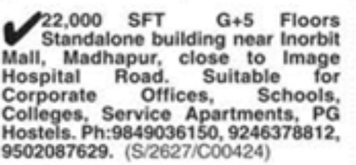 COMMERCIAL PROPERTY AT MADHAPUR