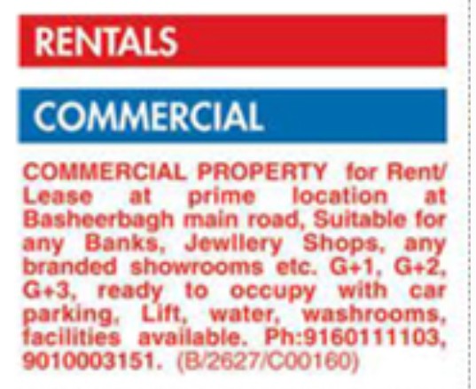 COMMERCIAL PROPERTY FOR RENT