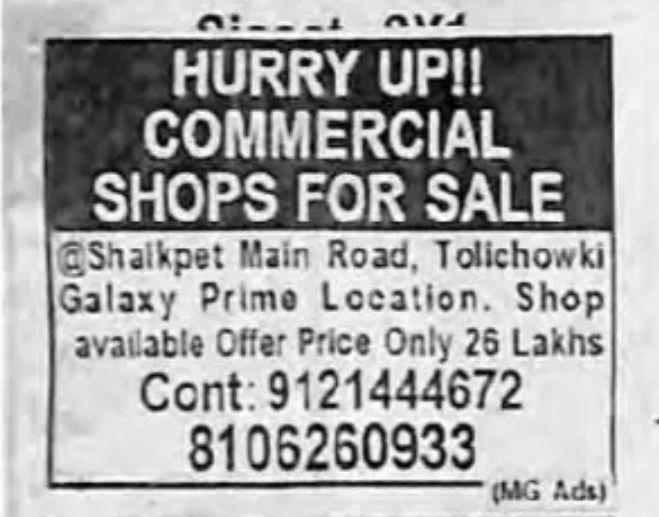 COMMERCIAL SHOPS FOR SALE