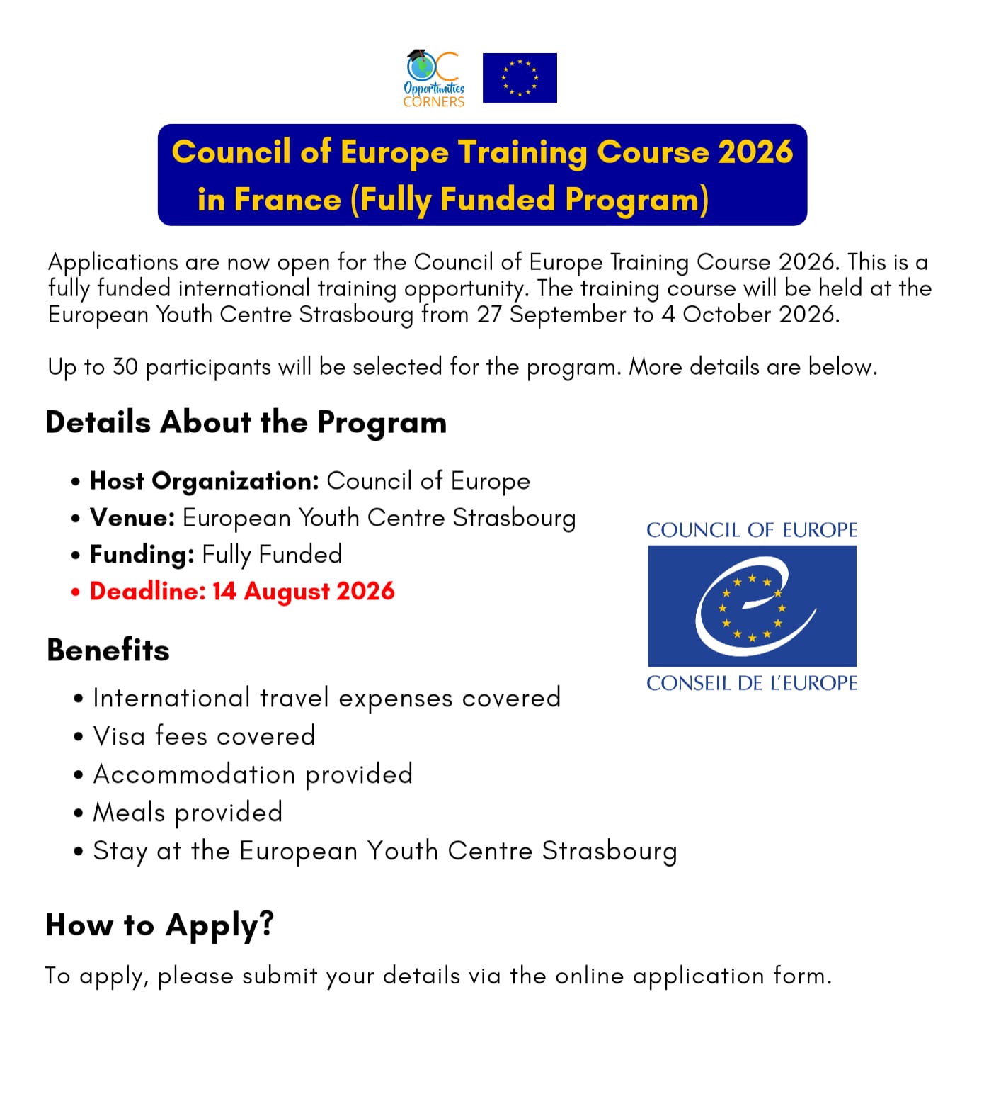Council of Europe Training Course 2026 in France (Fully Funded)