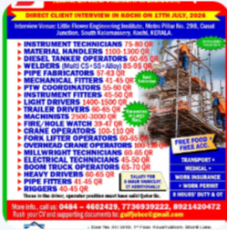 DESCON ENGINEERING CONDUCTS A DIRECT CLIENT INTERVIEW AT KOCHI ON 17TH JULY, 2026