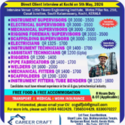 Direct client interview in Kochi on 5th May, 2026 – for Dopet –