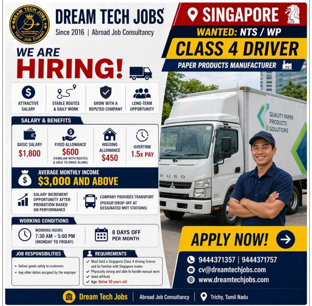 DREAM TECH JOBS IS RECRUITING FOR SINGAPORE