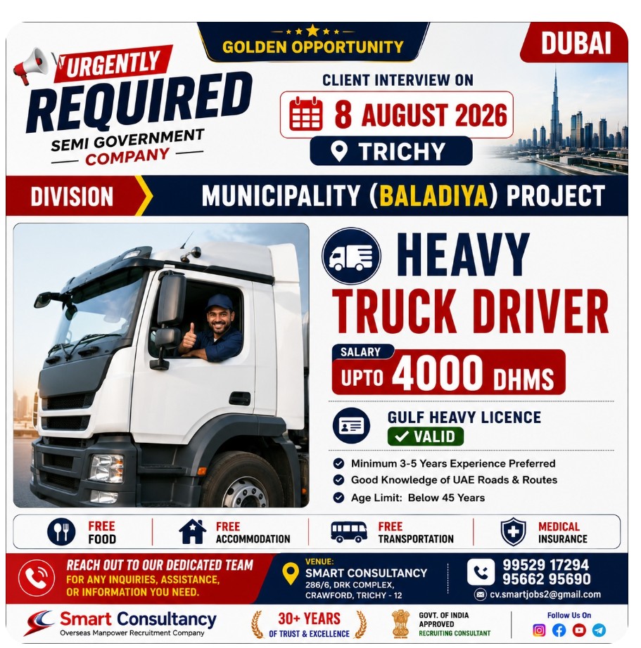 Dubai Heavy Truck Driver Opportunity