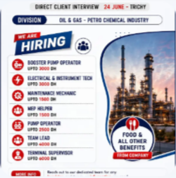 DUBAI OIL & GAS INDUSTRY JOBS | DIRECT CLIENT INTERVIEW IN TRICHY