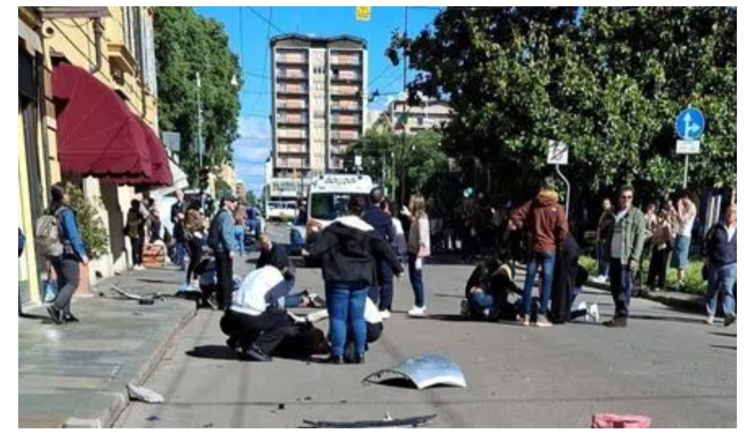 Eight injured as speeding car rams pedestrians in Italy’s Modena