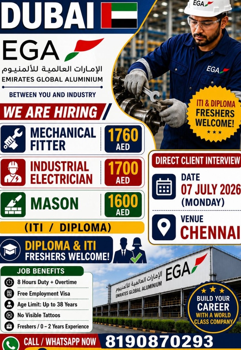 EMIRATES GLOBAL ALUMINIUM IS HIRING FOR UAE