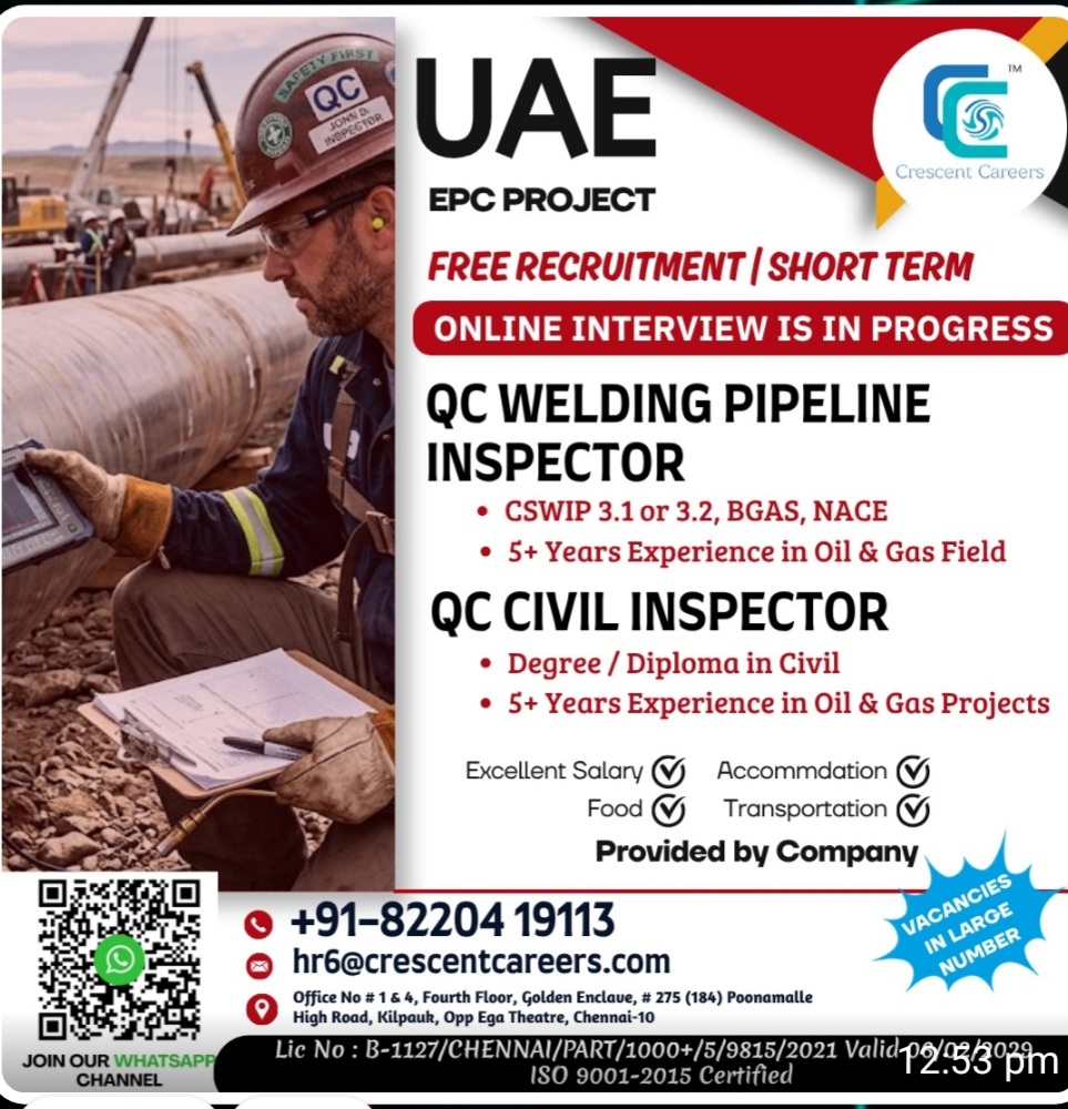 EPC PROJECT RECRUITMENT FOR UAE