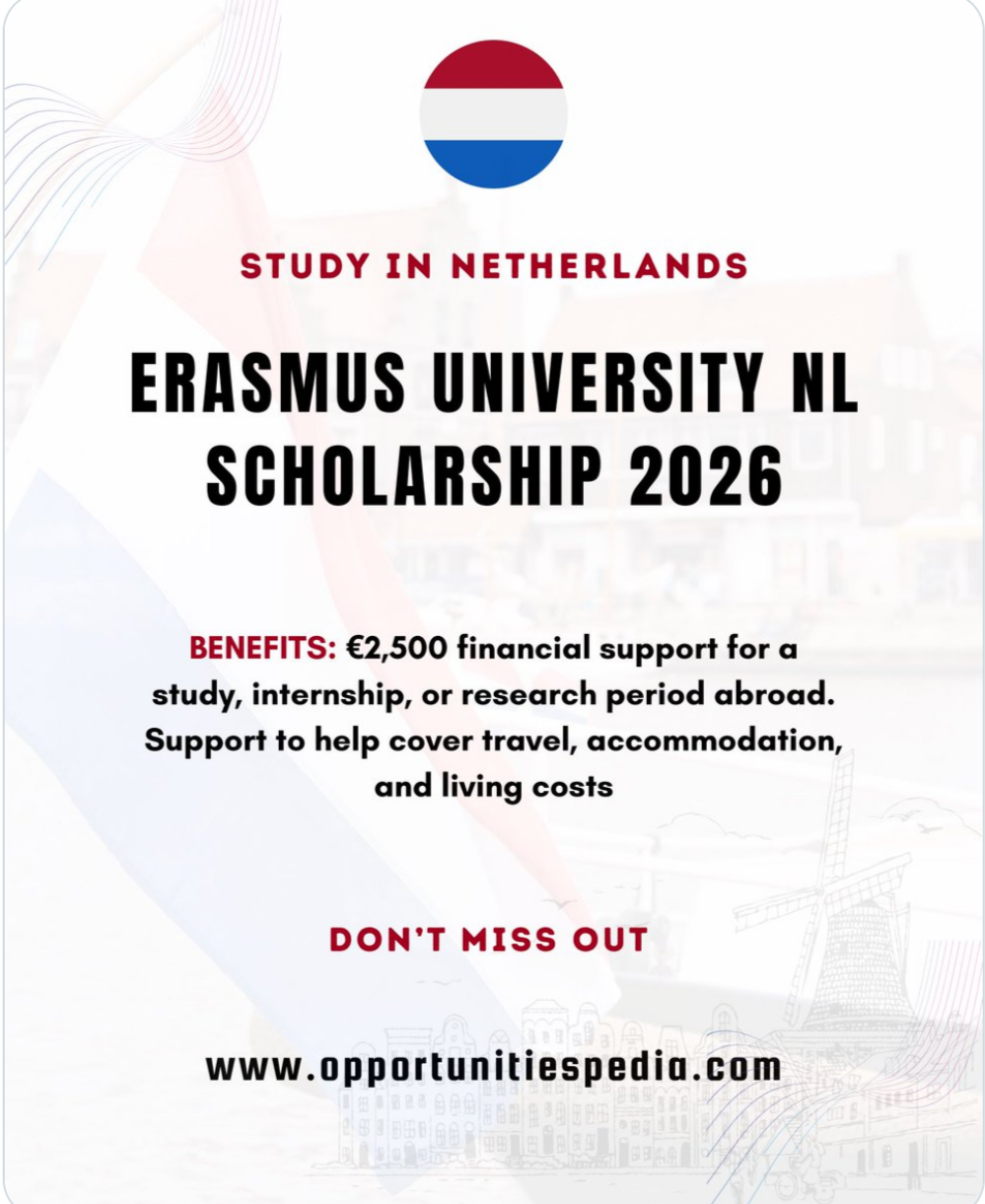 Erasmus University NL Scholarship 2026 | Netherlands