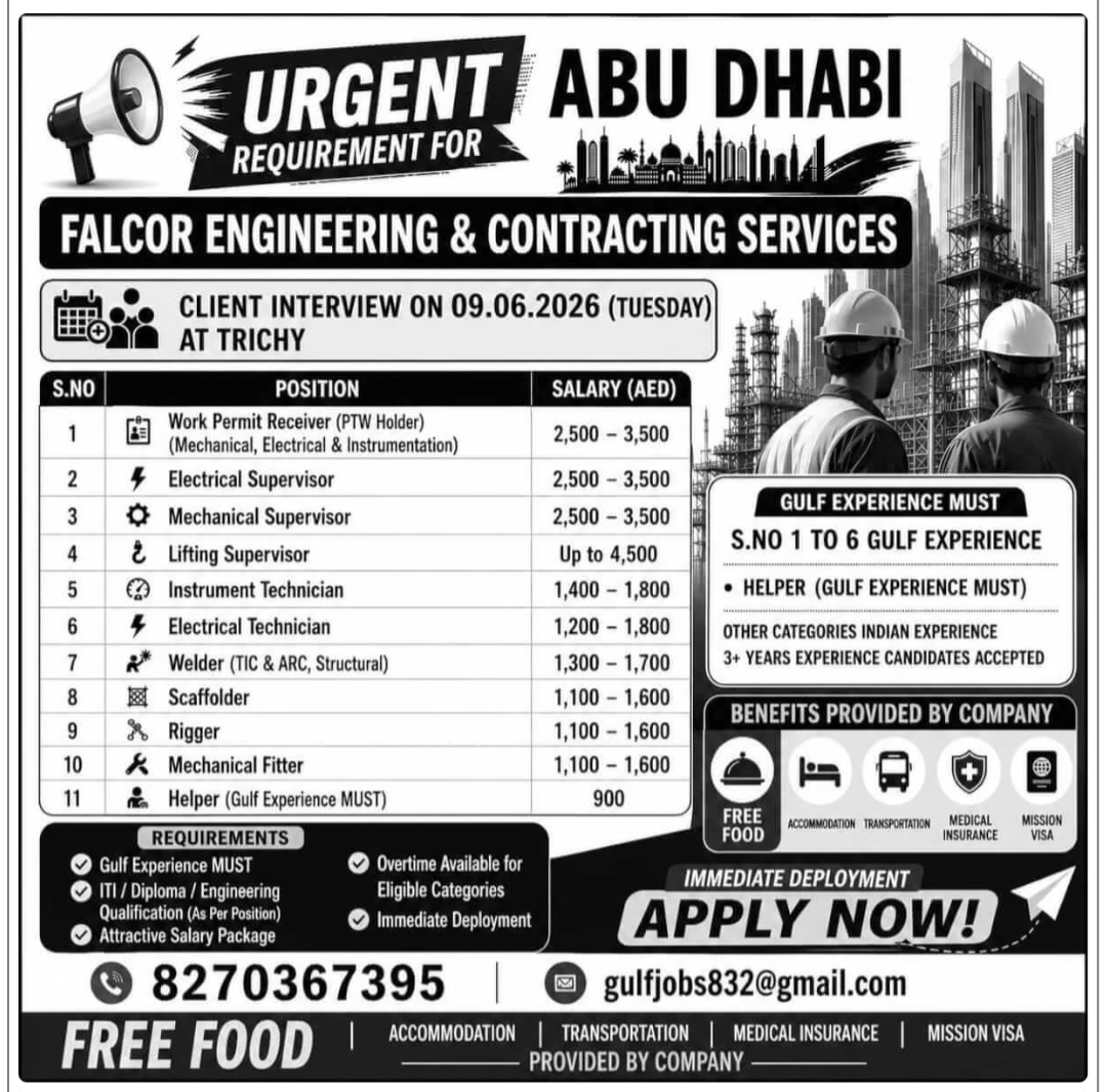 FALCOR ENGINEERING AND CONTRACTING SERVICES IS HIRING