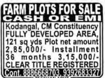 FARM PLOTS FOR SALE AT KONDANGAL