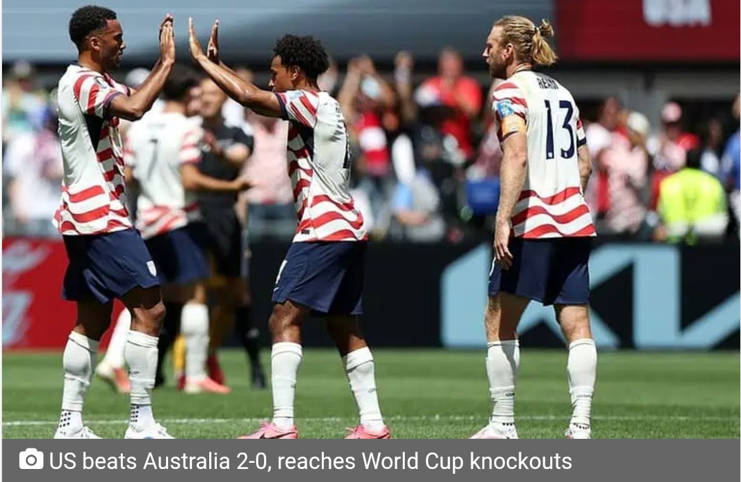 FIFA: US beats Australia 2-0, reaches World Cup knockouts