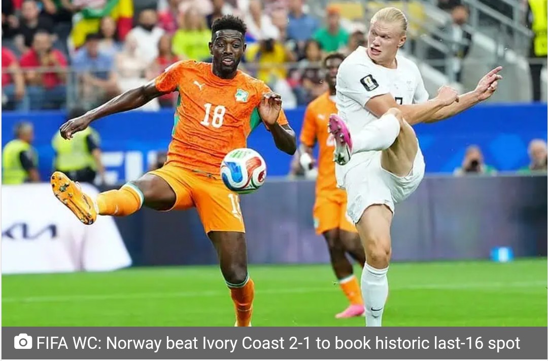 FIFA WC: Norway beat Ivory Coast 2-1 to book historic last-16 spot