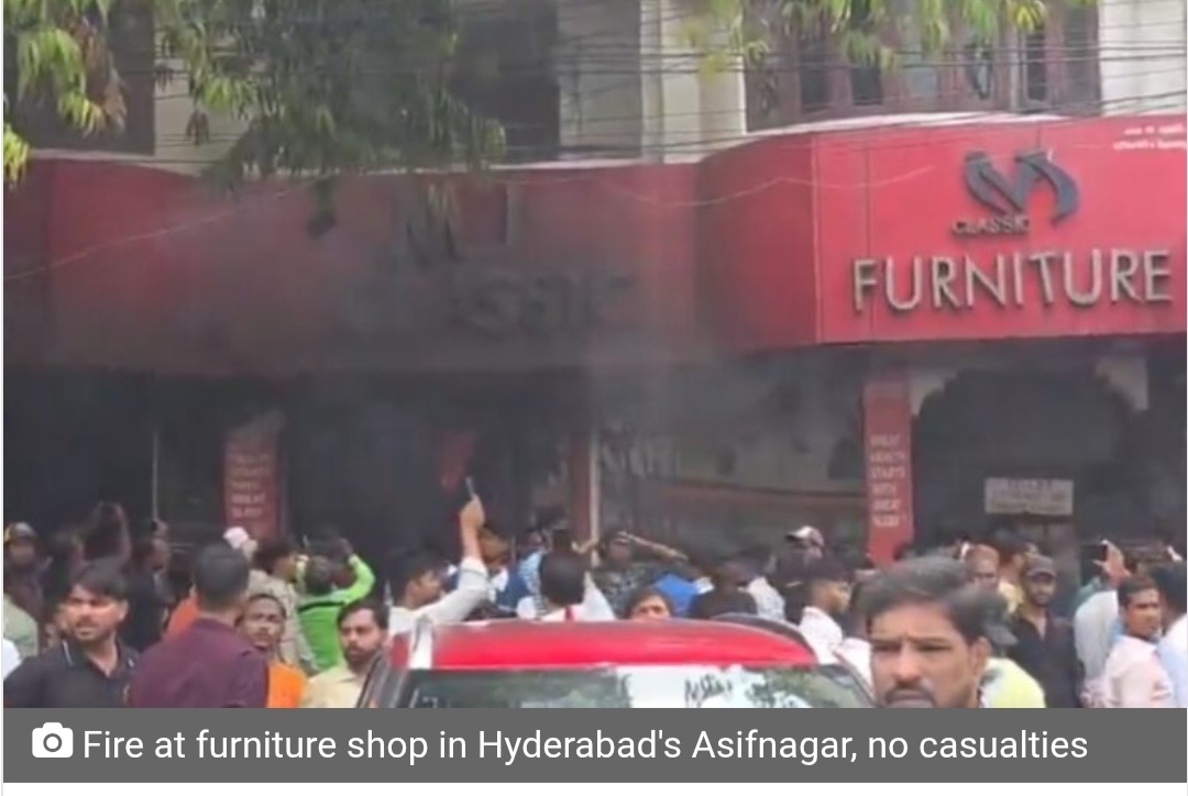 Fire at furniture shop in Hyderabad’s Asifnagar, no casualties