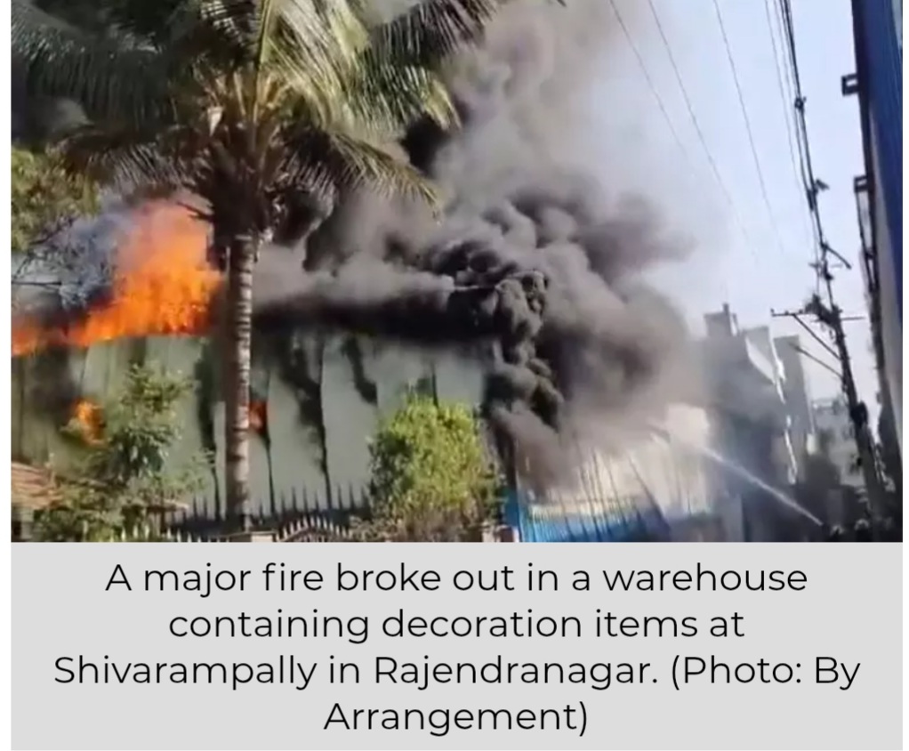 Fire Breaks Out in Warehouse in Rajendranagar; No Casualties