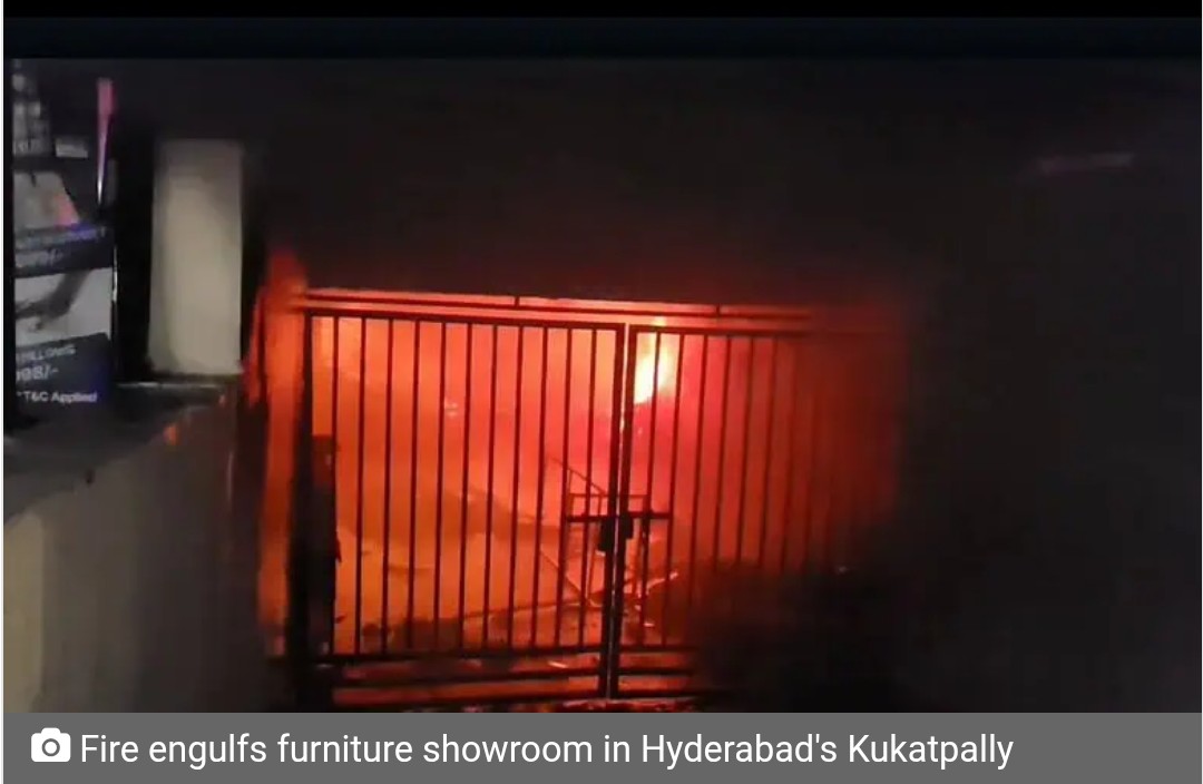 Fire engulfs furniture showroom in Hyderabad’s Kukatpally