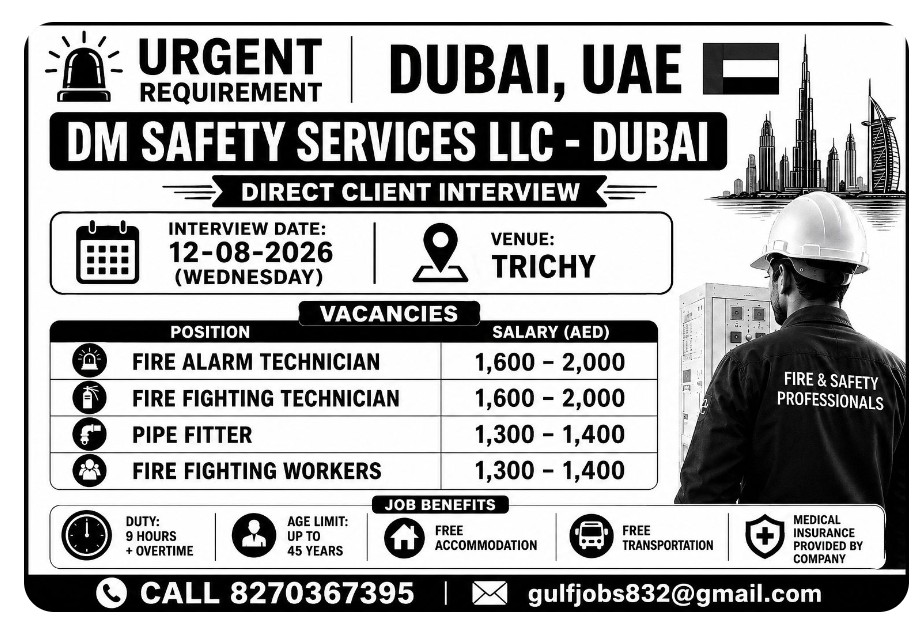 Fire & Safety Professionals hiring for Dubai