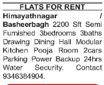 FLAT FOR RENT IN HIMAYATNAGAR