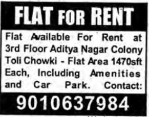 FLAT FOR RENT