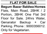 FLAT FOR SALE AT BEGUM BAZAAR