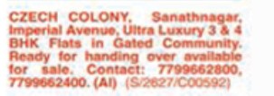 FLATS FOR SALE AT SANATHNAGAR