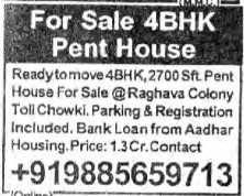 For Sale 4Bhk Penthouse