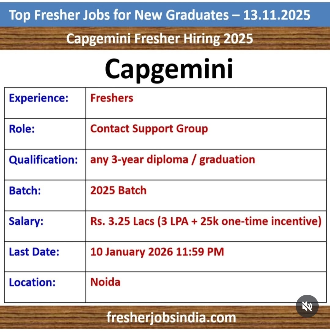 FRESHER HIRING 2025