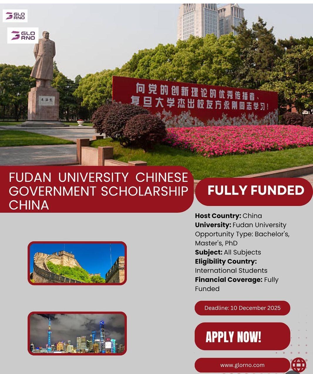 FUDAN UNIVERSITY CHINESE GOVERNMENT SCHOLORSHIP CHINA