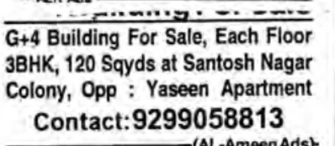 G+4 Building for Sale - santoshnagar colony