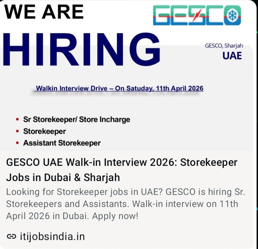 GESCO UAE Walk in interview 2026