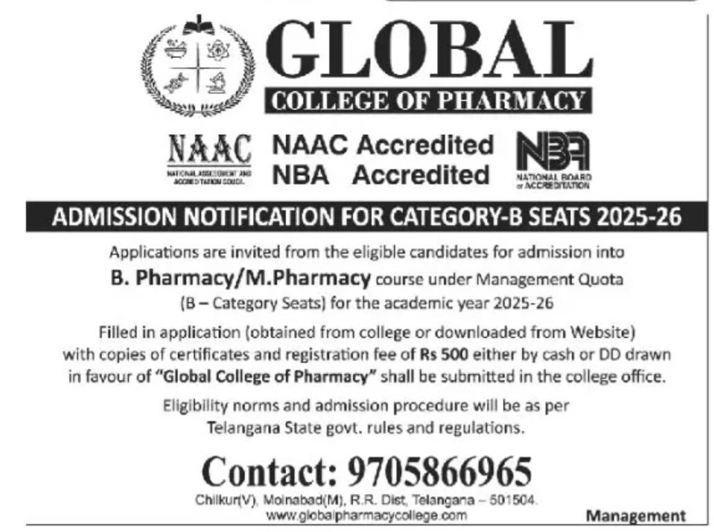 GLOBAL COLLEGE OF PHARMACY
