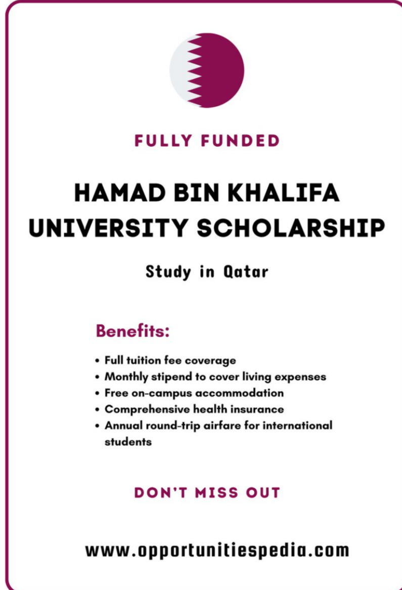 HAMAD BIN KHALIFA UNIVERSITY ( HBKU ) SCHOLARSHIP 2026