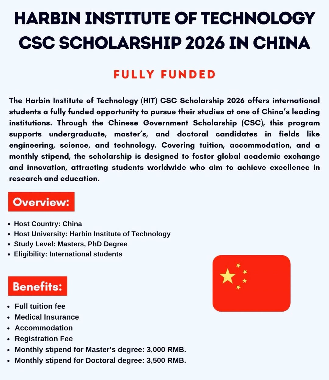 HARBIN INSTITUTE OF TEChNOLOGY CSC SCHOLARSHIP 2026 IN CHINA