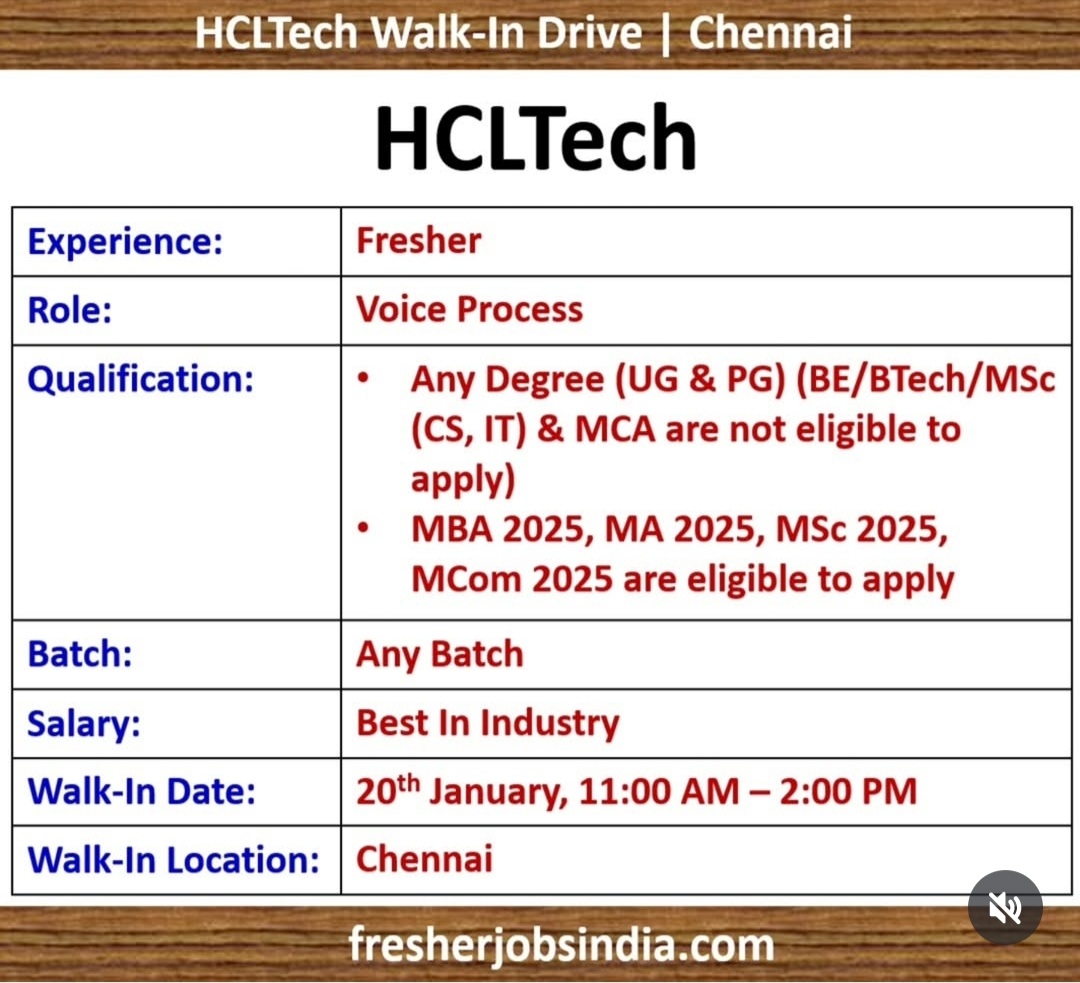 HCL TECH WALK IN DRIVE