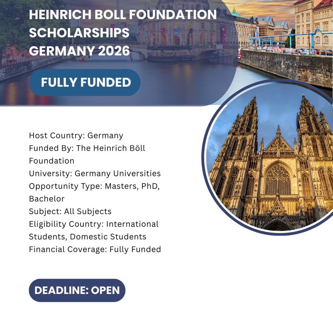 HEINRICH  BOLL FOUNDATION SCHOLARSHIPS GERMANY 2026.
