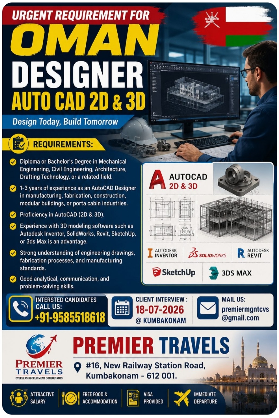 HIRING AUTOCAD ENGINEER FOR OMAN