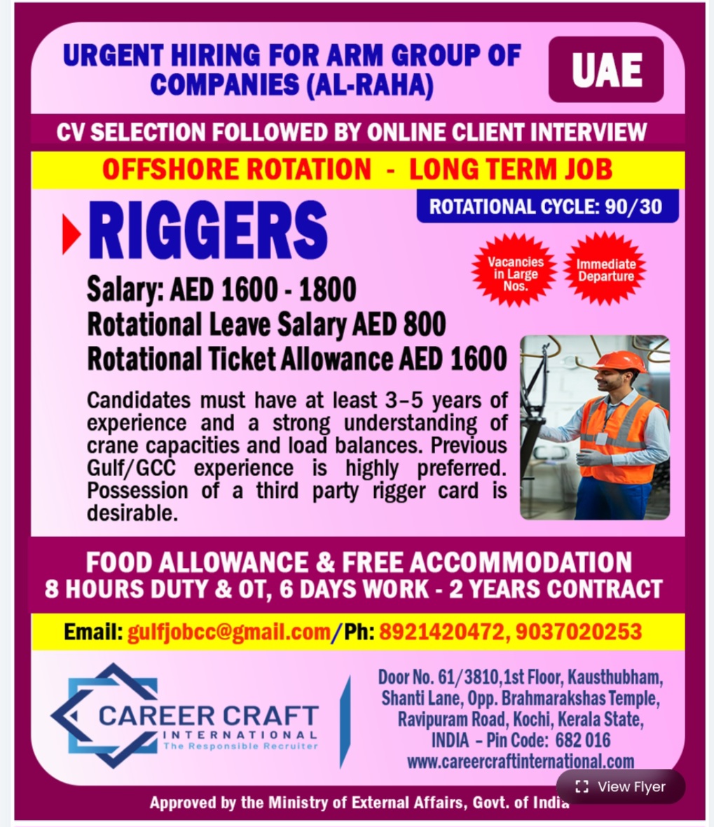 HIRING FOR ARM GROUP OF COMPANIES