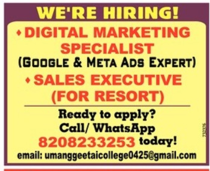HIRING FOR DIGITAL MARKETING SPECIALIST
