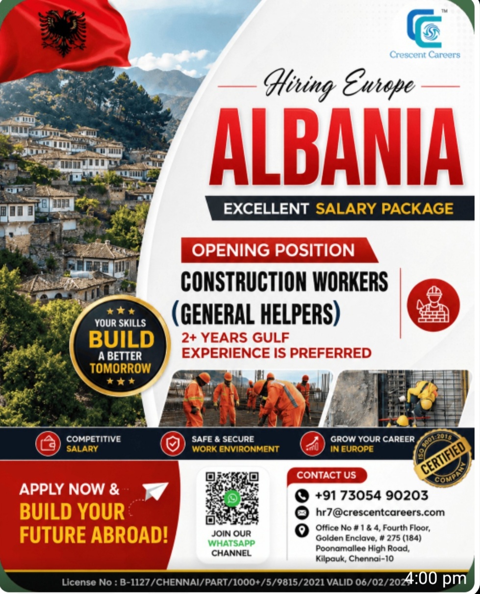 HIRING FOR EUROPE ALBANIA