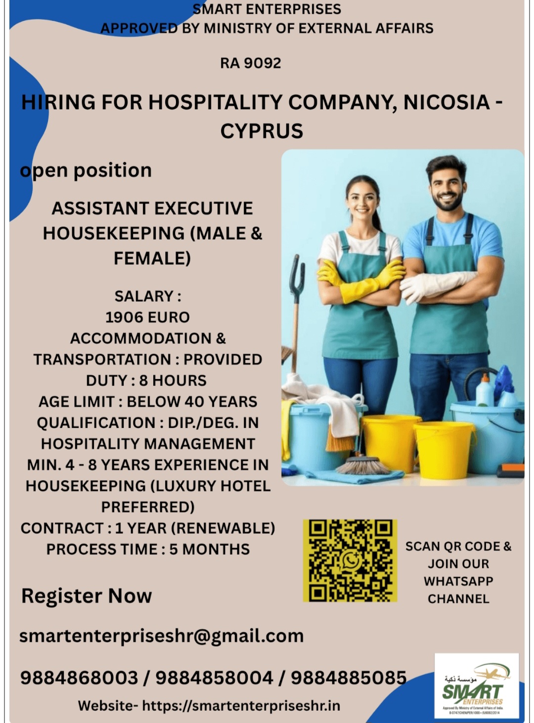 HIRING FOR HOSPITALITY COMPANY