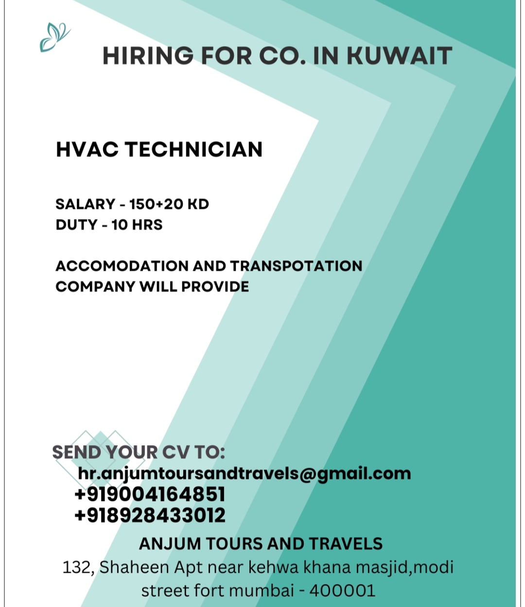 HIRING FOR KUWAIT HVAC TECHNICIAN