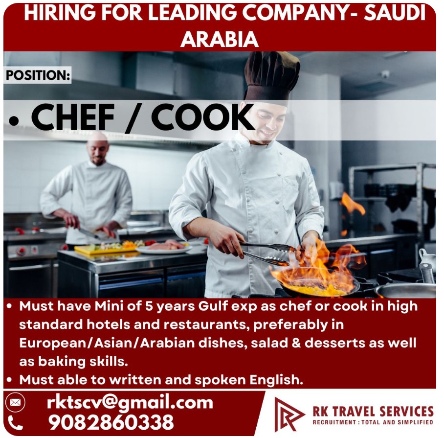 HIRING FOR LEADING Company- Saudi Arabia