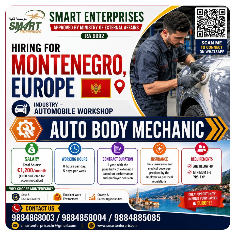 HIRING FOR MONTENEGRO