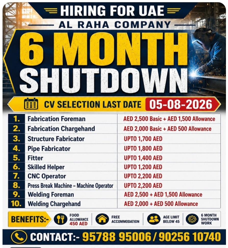 Hiring for UAE - Al Raha Company