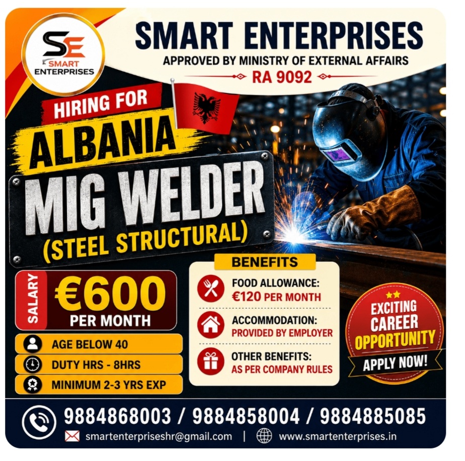 HIRING MIG WELDER (STEEL STRUCTURAL)