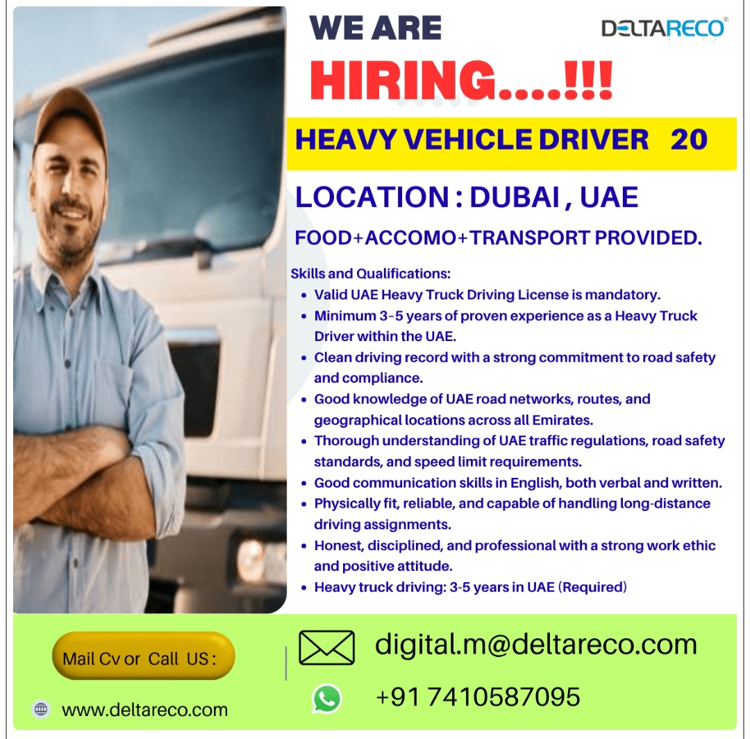 HIRING OIL TANKER DRIVER FOR DUBAI