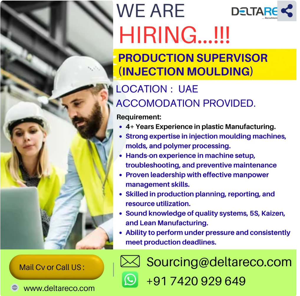 Hiring Production Supervisor for UAE with Best Salary