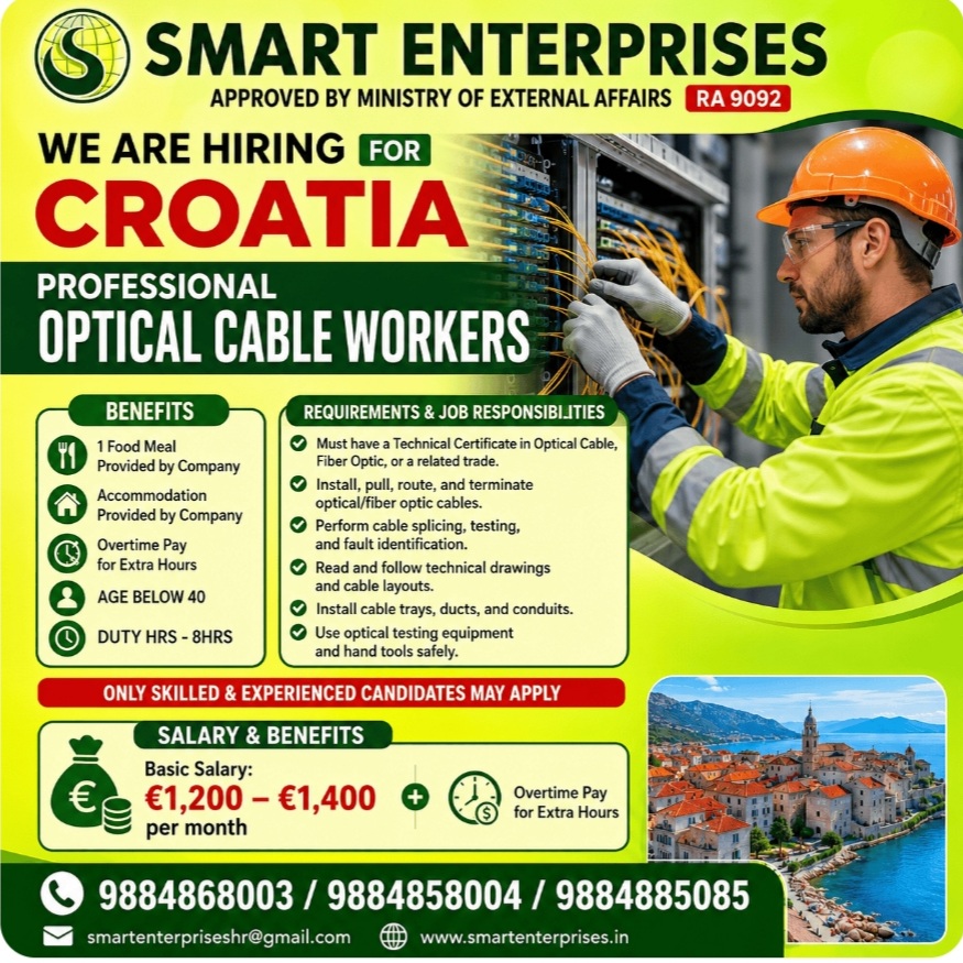HIRING Professional Optical Cable Workers